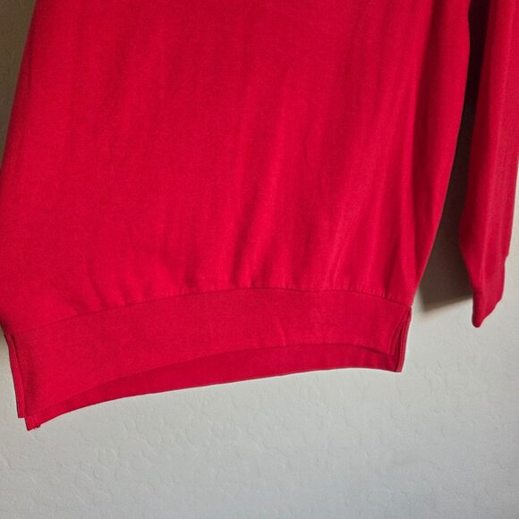 PINK Victoria's Secret Gold Sequins Bling Oversized Hoodie Pullover Red Sz S NEW - Picture 4 of 9